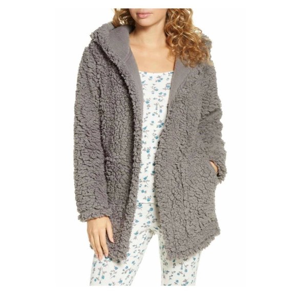 BP Cozy Cloud Hooded Side Pockets Teddy Cardigan - Picture 1 of 11